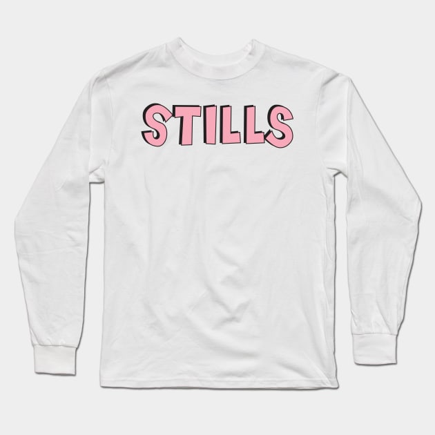 Film Crew On Set - Stills - Pink Text - Front Long Sleeve T-Shirt by LaLunaWinters